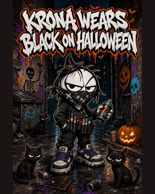 Krona wears black on Halloween
