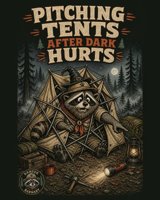 Pitching tents after dark hurts